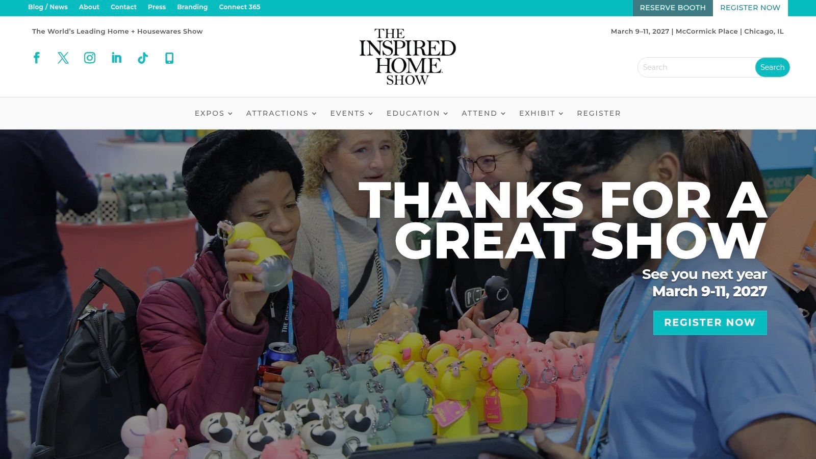 The Inspired Home Show floor with attendees browsing exhibits.