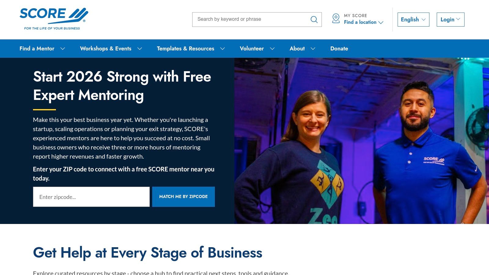 SCORE (Chicago & National) — Workshops, Roundtables, and Webinars