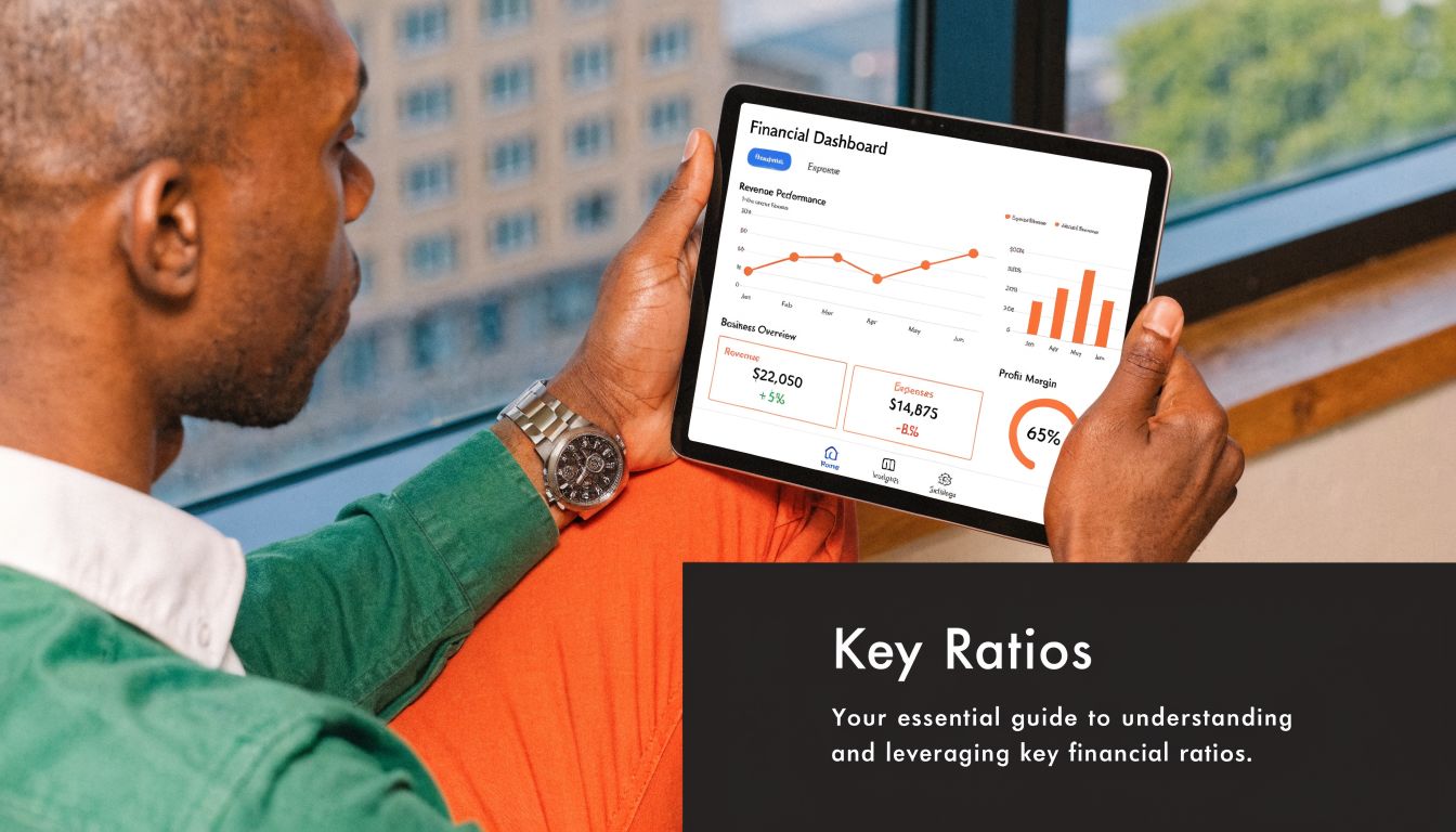A professional analyzing a financial dashboard on a tablet highlighting revenue performance and profit margins.
