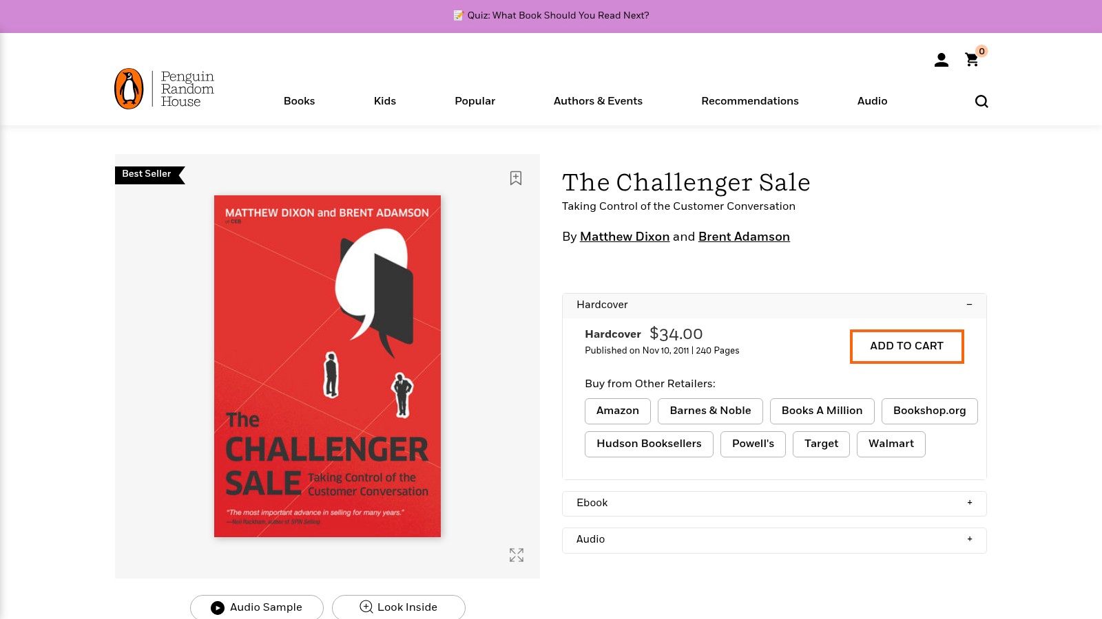 The Challenger Sale, Matthew Dixon & Brent Adamson