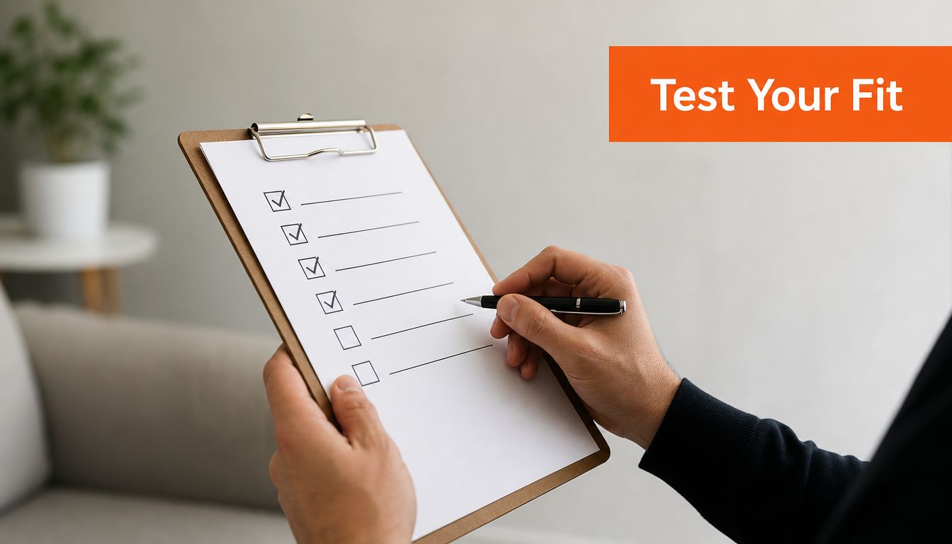 A person holding a clipboard and pen to complete a checklist for determining product market fit.